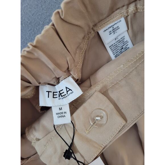 TEREA Womens Lexie Pleated Front Pants Pockets Wide Leg Hummus Trousers Medium - Picture 6 of 8